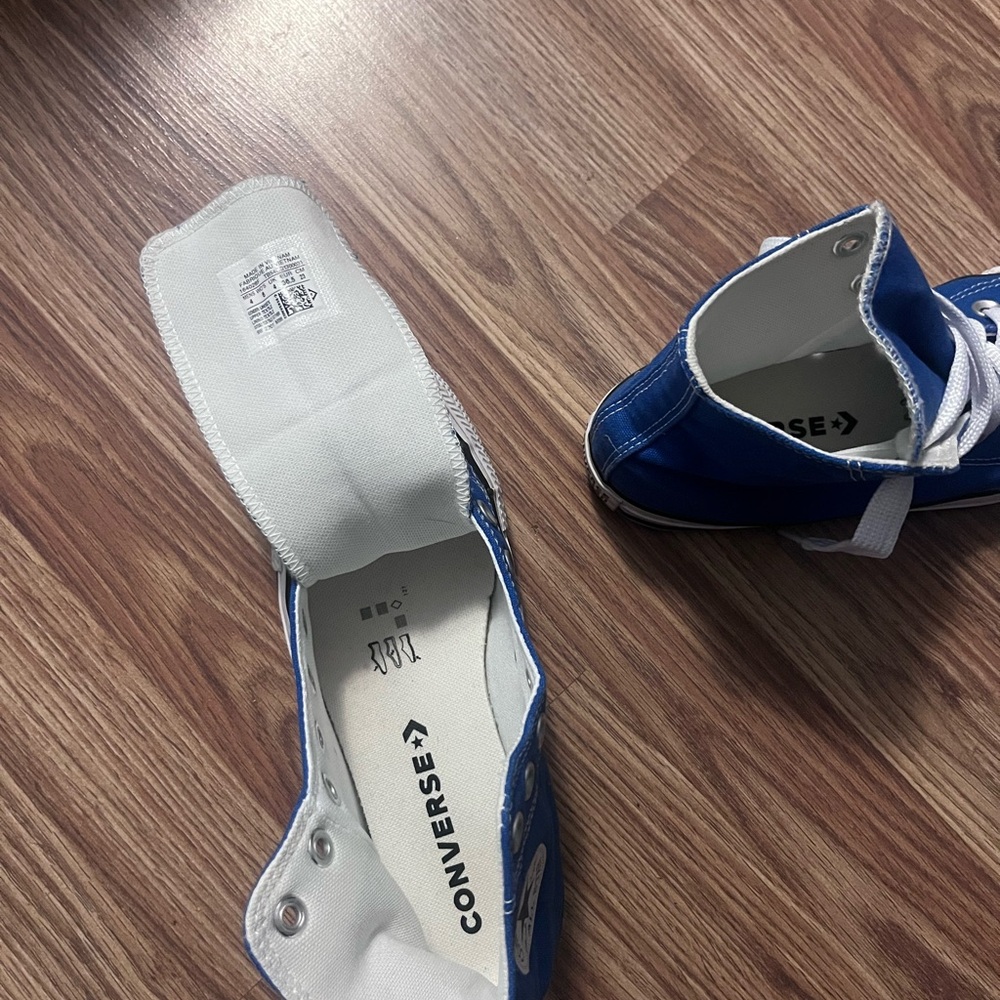 Converse High Top Sneakers in Bright Blue and White - Picture 9 of 9
